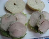 チキンとドライトマトのベーグルサンド作り方3写真