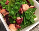 タコとスナップえんどうの炒め物作り方5写真