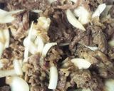 牛肉こまとおふのカロリーオフ♪新玉牛肉丼作り方6写真