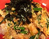 簡単！豚肉とキムチのピリ辛卵とじ丼ぶり作り方11写真