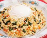 ヘルシー☆鶏むねひき肉のピリ辛稲庭うどん作り方7写真