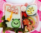 梅雨のカエルさん弁当…♩作り方1写真