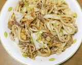 辛口焼き肉タレで作る簡単焼きうどん作り方4写真