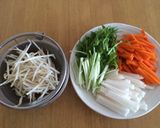 水菜ともやしの野菜たっぷりナムル☆作り方1写真