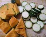 簡単!かぼちゃナス ズッキーニのトマト煮作り方1写真