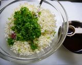 節約！キャベツの芯餃子(ニラ茎)作り方1写真