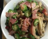 プチトマトキノコとオクラのペペロンチーノ作り方5写真