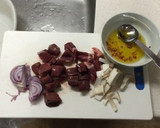とら豆と鶏レバーのアヒージョ風作り方1写真