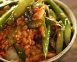 混ぜるだけ◎アスパラ納豆栄養丼ぶり作り方1写真