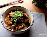 簡単美味しい！焼肉のたれで作るなす味噌丼作り方6写真