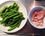 いんげん豆とベーコンの甘辛炒め煮作り方1写真