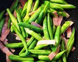 いんげん豆とベーコンの甘辛炒め煮作り方3写真