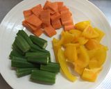 彩り野菜の塩レモン風味ジュレ作り方1写真
