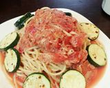 簡単★ツナ・ズッキーニの冷製トマトパスタ作り方4写真