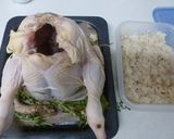 ピラフ入りオーブンで丸鶏のローストチキン作り方6写真