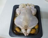 ピラフ入りオーブンで丸鶏のローストチキン作り方7写真