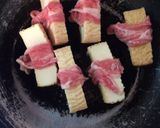 厚揚げの豚肉巻き♫てりたまソースv作り方4写真