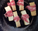 厚揚げの豚肉巻き♫てりたまソースv作り方4写真