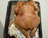 ピラフ入りオーブンで丸鶏のローストチキン作り方8写真