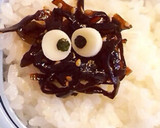 とにかく簡単キャラ弁♡まっくろくろすけ作り方1写真
