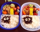 とにかく簡単キャラ弁♡まっくろくろすけ作り方3写真