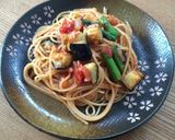 茄子とアスパラベーコンのトマトパスタ作り方14写真