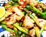 豚肉とアスパラのマヨ味噌炒めレモン添え作り方10写真