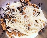 納豆と塩昆布の冷うどん作り方2写真