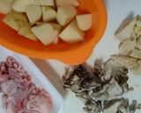 新じゃがとたけのこのごま味噌炒め作り方1写真