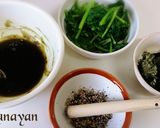 無塩料理☆春菊の胡麻海苔和え・マクロビ作り方1写真