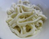 簡単ランチ☆贅沢明太クリーム釜たまうどん作り方3写真