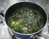 小松菜と鶏団子のスープ@10分作り方4写真