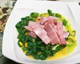 九条ねぎとベーコンの焦がしめんつゆ卵焼作り方1写真