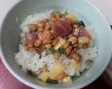 血管ダイエット食350（マグロ納豆丼）作り方1写真