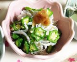 約5分！豆腐とオクラしらす和え 梅のせ作り方3写真