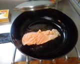 最速のサーモンのガーリックオイル焼き作り方8写真