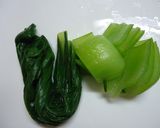 簡単なエビチリ炒めのチンゲン菜添え作り方3写真