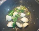 簡単なエビチリ炒めのチンゲン菜添え作り方10写真