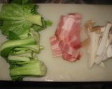 青梗菜とベーコンのオイマヨ炒め作り方1写真