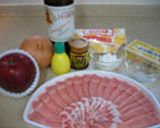 紅玉と豚しゃぶで　＊カレー味の豚りんご＊作り方1写真