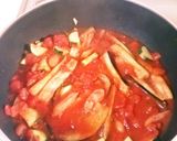 ナスとズッキーニのトマトパスタ作り方4写真