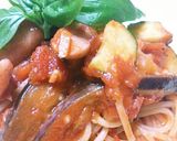 ナスとズッキーニのトマトパスタ作り方7写真