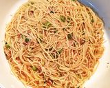 梅風味♡エビと薬味の固焼きそうめん作り方3写真