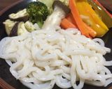 蒸し野菜と蒟蒻うどんの玉子マーボーつけ麺作り方15写真