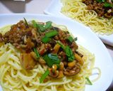 納豆ジャージャー麺(納豆肉味噌麺)作り方5写真