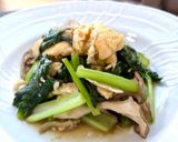 【簡単副菜】オイスターソースで舞茸小松菜の卵炒め作り方4写真
