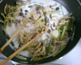 簡単！アスパラ　しめじの　クリームパスタ作り方7写真