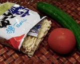 材料３つ　塩ラーメンで夏の焼きラーメン作り方1写真
