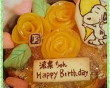 スヌーピーと黄桃の薔薇タルト作り方7写真