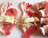 豚うす切り肉のキャベツ梅チーズ巻き焼き作り方1写真